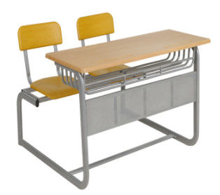 Scrittorio e sedia dello studente combinati struttura d'acciaio durevole del metallo del mobilio scolastico doppi